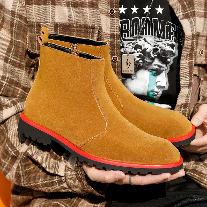 Men High Top Boots Faux Suede Thick Sole Comfortable Trendy Classic Business Men Boots Sizes 40-47
Men High Top Boots Faux Suede Thick Sole Comfortable Trendy Classic Business Men Boots Sizes 40-47