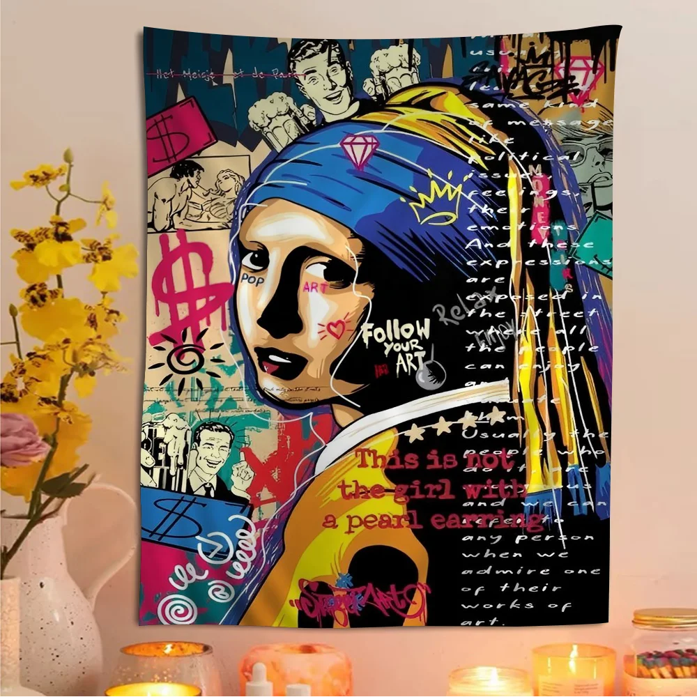 AbstractArtFunnyGirlwithPearlEarrings Cartoon Tapestry Wall Hanging Decoration Household Home Decor
AbstractArtFunnyGirlwithPearlEarrings Cartoon Tapestry Wall Hanging Decoration Household Home Decor