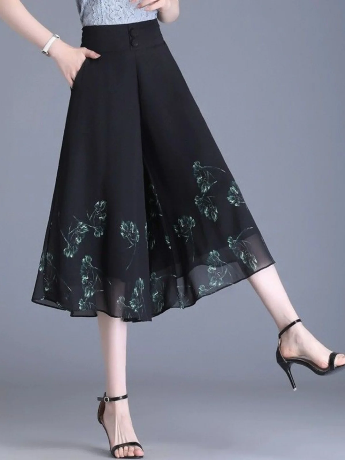 High Waist Seven-Foot Pants Women's Summer Thin Floral Loose Wide Leg Skirt Pants Flowy Chiffon Slimming Trousers
High Waist Seven-Foot Pants Women's Summer Thin Floral Loose Wide Leg Skirt Pants Flowy Chiffon Slimming Trousers