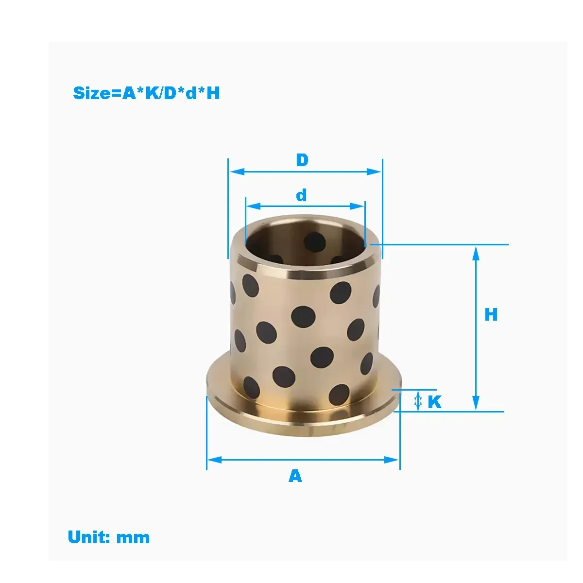 Flipped Graphite Copper Sleeve/Shoulder Oil-Free Liner/Wear-Resistant Self-Lubricating Bearing
Flipped Graphite Copper Sleeve/Shoulder Oil-Free Liner/Wear-Resistant Self-Lubricating Bearing
