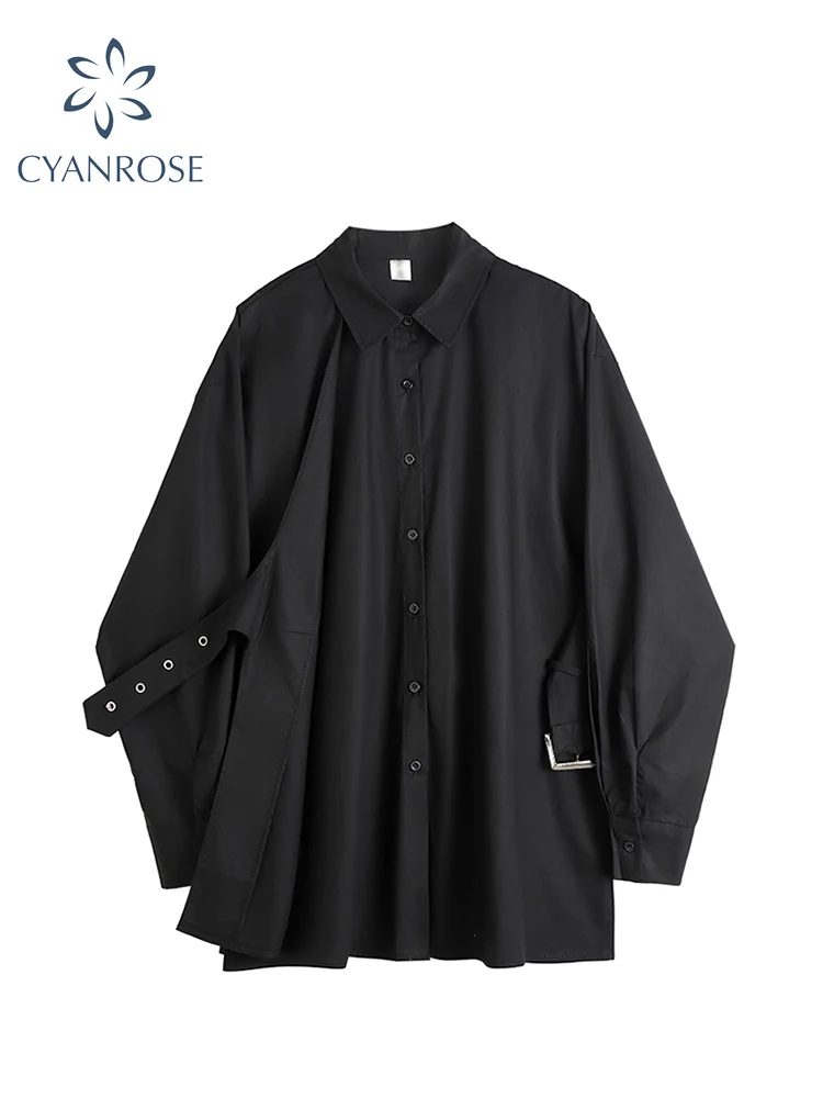 2022 Summer Gothic Blouse Women Black Harajuku Oversize Long Sleeve Single Breasted Loose Punk Streetwear Goth Shirts Female Top
2022 Summer Gothic Blouse Women Black Harajuku Oversize Long Sleeve Single Breasted Loose Punk Streetwear Goth Shirts Female Top