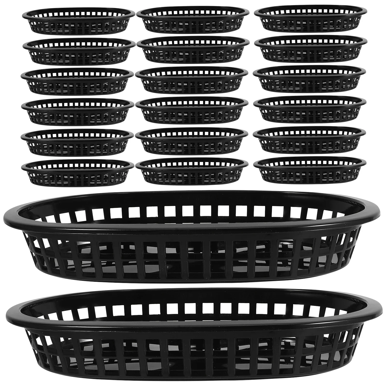 24 Pcs Fast Food Basket Boat Shaped Bread Container Storage Sundries Tray Plastic Catering
24 Pcs Fast Food Basket Boat Shaped Bread Container Storage Sundries Tray Plastic Catering