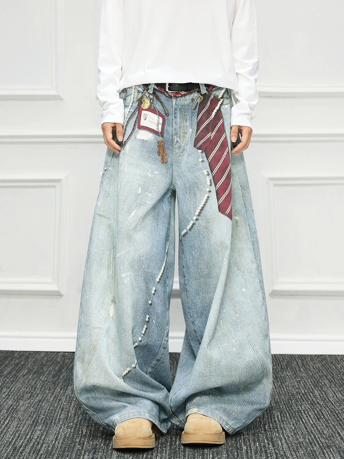 American Style Printed Blade Jeans Loose Wide Leg Long Pants Men Women Autumn High Street Hiphop Loose Straight Tube Pants
American Style Printed Blade Jeans Loose Wide Leg Long Pants Men Women Autumn High Street Hiphop Loose Straight Tube Pants