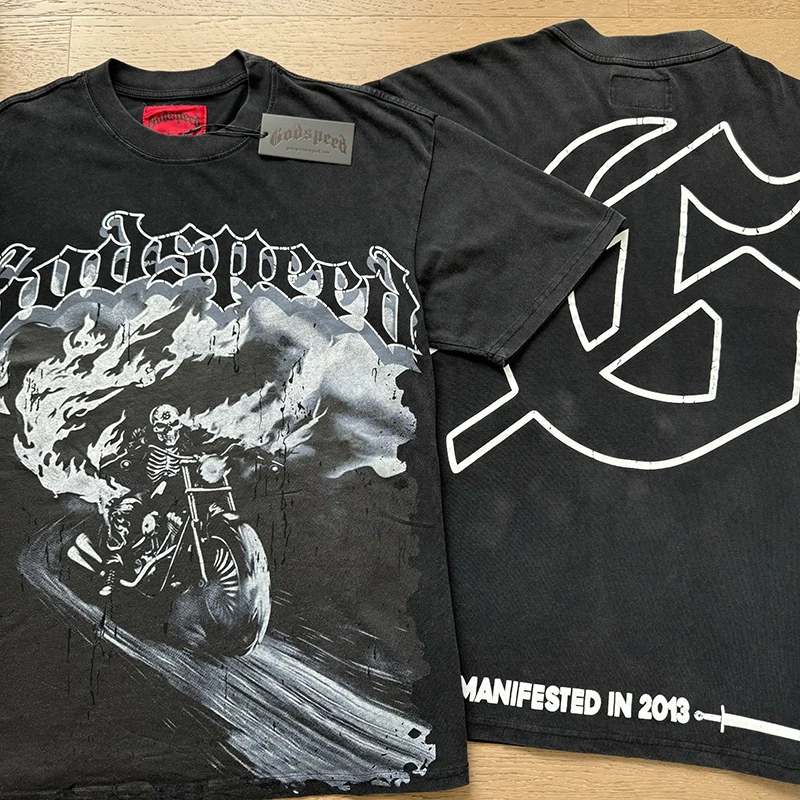 Washed GOD SPEED T Shirts Black Men Women Top Quality Print Tee Godspeed T-shirt Top Cotton Tees
Washed GOD SPEED T Shirts Black Men Women Top Quality Print Tee Godspeed T-shirt Top Cotton Tees