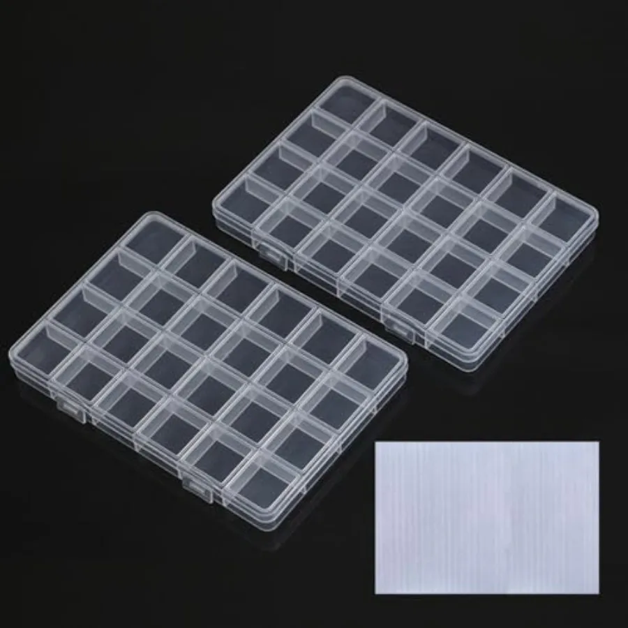 4-Grid Clear Plastic Organizer White Fixed Compartment Storage Box for Rhinestones Beads, Earrings Art DIY Craft Jewelry, Diamo
4-Grid Clear Plastic Organizer White Fixed Compartment Storage Box for Rhinestones Beads, Earrings Art DIY Craft Jewelry, Diamo