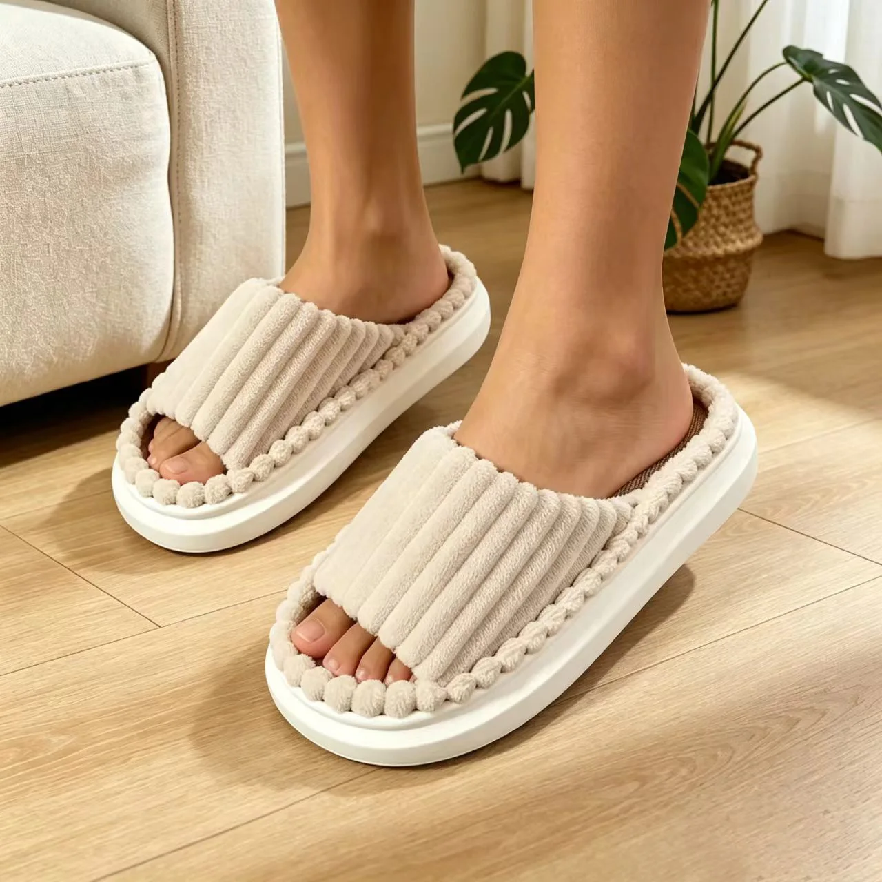 New Autumn and Winter Thick-Soled Cotton Slippers for Women, Indoor Non-Slip Plush Slippers, Soft-Soled Slip-Ons for Outdoor Wear
New Autumn and Winter Thick-Soled Cotton Slippers for Women, Indoor Non-Slip Plush Slippers, Soft-Soled Slip-Ons for Outdoor Wear