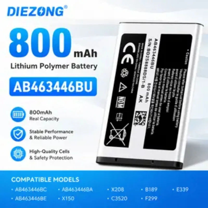 High-quality 3.7V 800mAh AB463446BU Mobile Phone Battery,for Samsung X150/X208/C3520
High-quality 3.7V 800mAh AB463446BU Mobile Phone Battery,for Samsung X150/X208/C3520