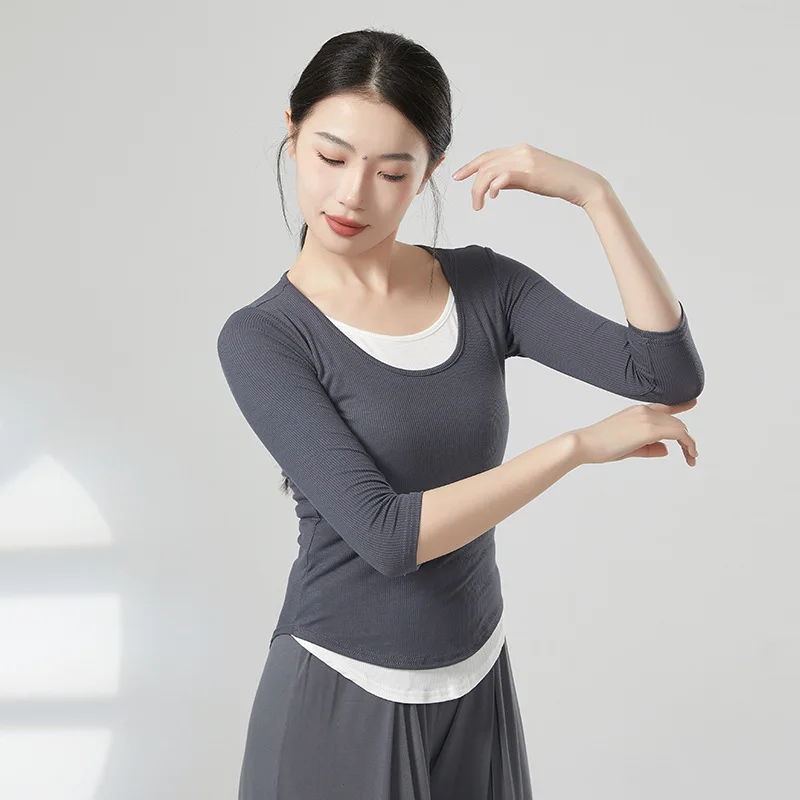 Dance clothes Summer women's basic training clothes Classical dance practice clothes Slim body clothing tops
Dance clothes Summer women's basic training clothes Classical dance practice clothes Slim body clothing tops