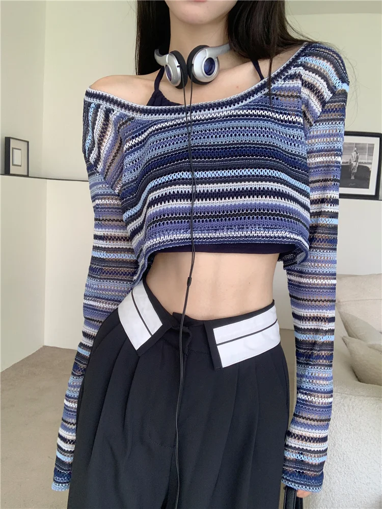 New Fashion Women Spring Aesthetic T Shirt Women Striped Crop Tops Long Sleeve Knitted America Retro Smock Fairycore Tee Tops
New Fashion Women Spring Aesthetic T Shirt Women Striped Crop Tops Long Sleeve Knitted America Retro Smock Fairycore Tee Tops