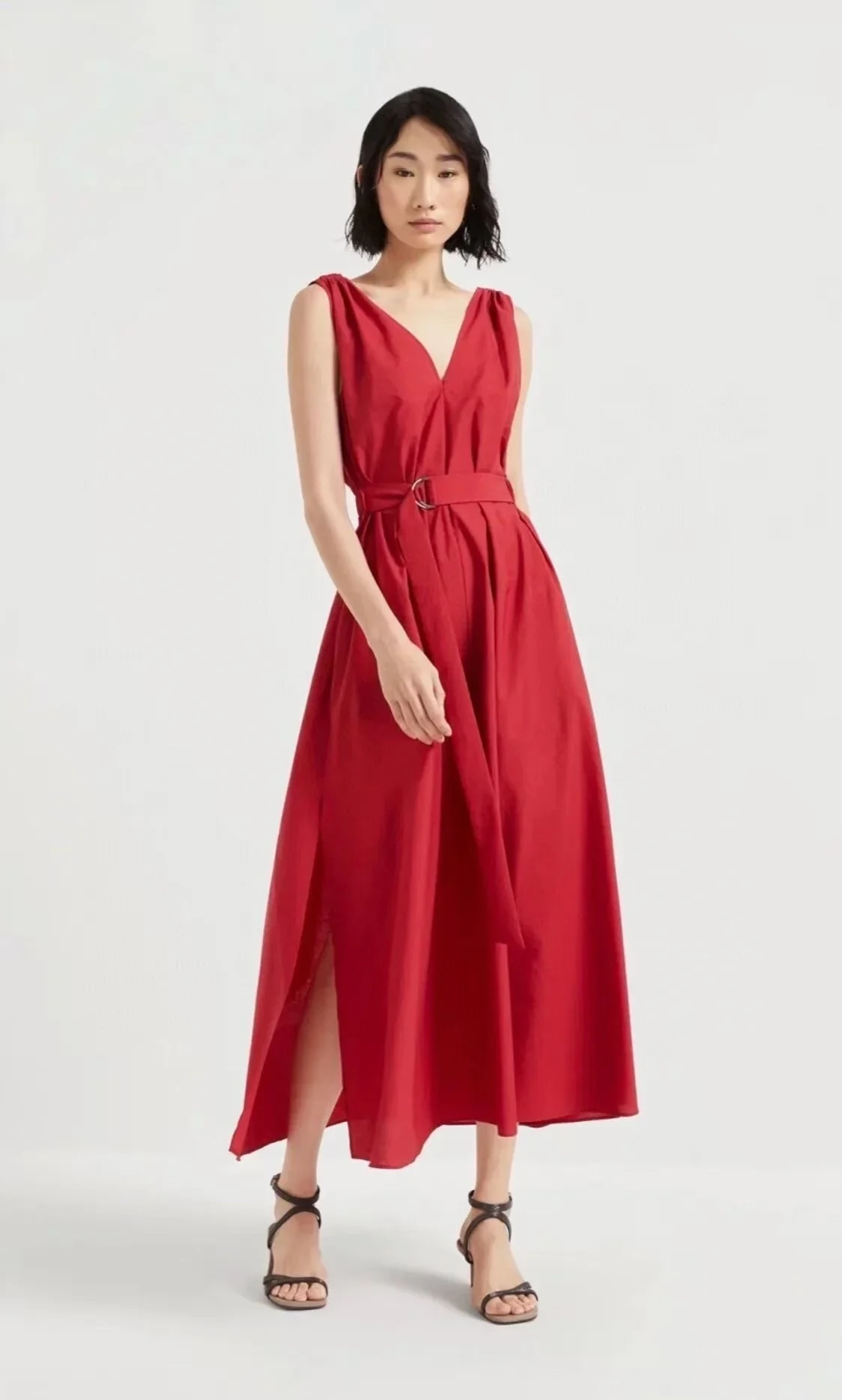 Summer New Style Comfortable and Versatile Solid Color Art A Edition Waist Rope Slimming and slimming V-neck Dress
Summer New Style Comfortable and Versatile Solid Color Art A Edition Waist Rope Slimming and slimming V-neck Dress