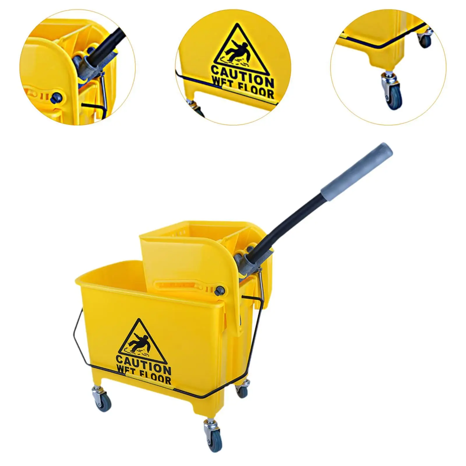 Mop Bucket on Wheels Side Press Lightweight Sturdy Ergonomic PP Material for Restaurant Potable Handle 20L Capacity 42x28x62cm
Mop Bucket on Wheels Side Press Lightweight Sturdy Ergonomic PP Material for Restaurant Potable Handle 20L Capacity 42x28x62cm