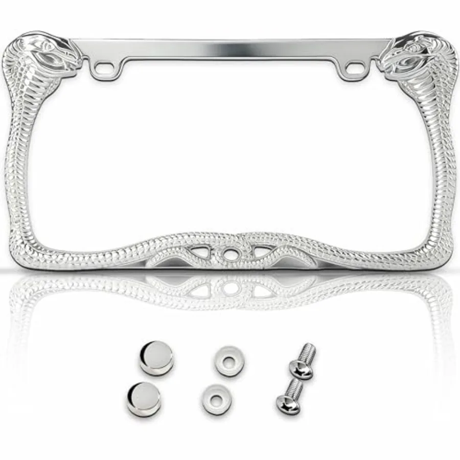 Chrome Snake License Plate Frame for Men, Funny Cobra License Plate Frame
Chrome Snake License Plate Frame for Men, Funny Cobra License Plate Frame