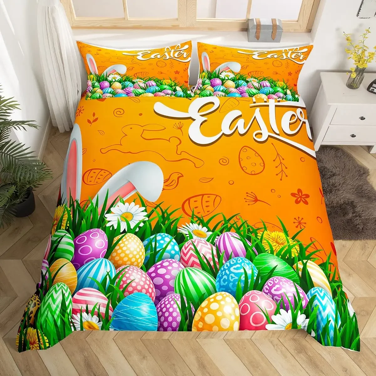 Easter Eggs Rabbit King Queen Bedding Set Kids Bunny Watercolor Flowers Duvet Cover Cartoon Animal Floral Polyester Quilt Cover
Easter Eggs Rabbit King Queen Bedding Set Kids Bunny Watercolor Flowers Duvet Cover Cartoon Animal Floral Polyester Quilt Cover