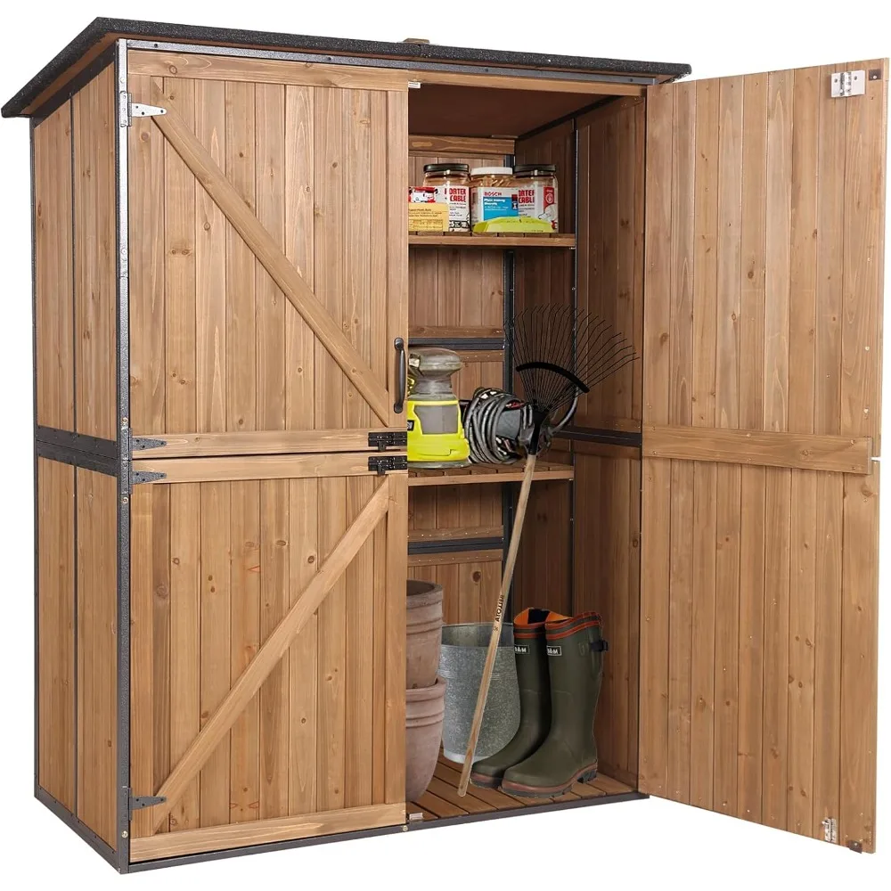 Storage Shed Outdoor Cabinet with Metal Frame Large Wooden Tool House Garden Shed with Floor,Door & Lock for Backyard Use
Storage Shed Outdoor Cabinet with Metal Frame Large Wooden Tool House Garden Shed with Floor,Door & Lock for Backyard Use