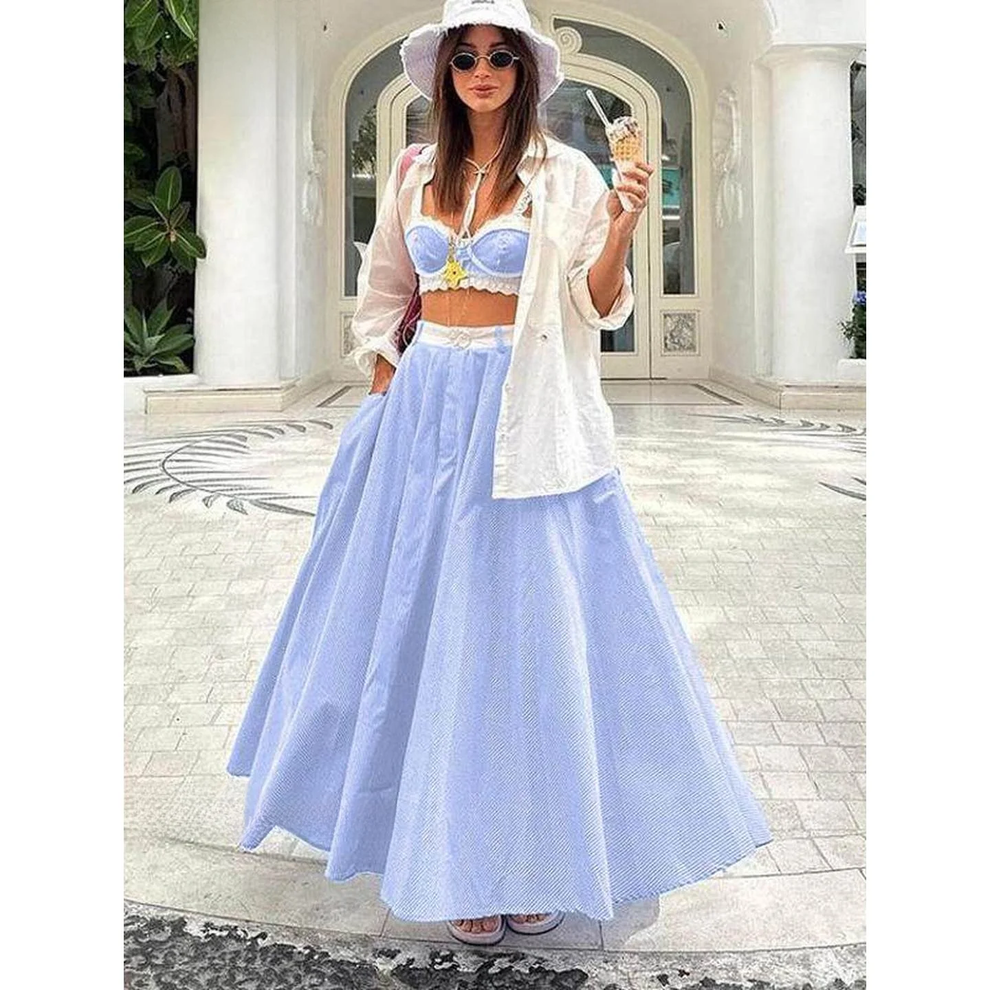 Faionable Lace Splice ter Tank Vest And Skirt Set for Women Ele Oversized Dr Autumn Winter Season Women's Wear
Faionable Lace Splice ter Tank Vest And Skirt Set for Women Ele Oversized Dr Autumn Winter Season Women's Wear