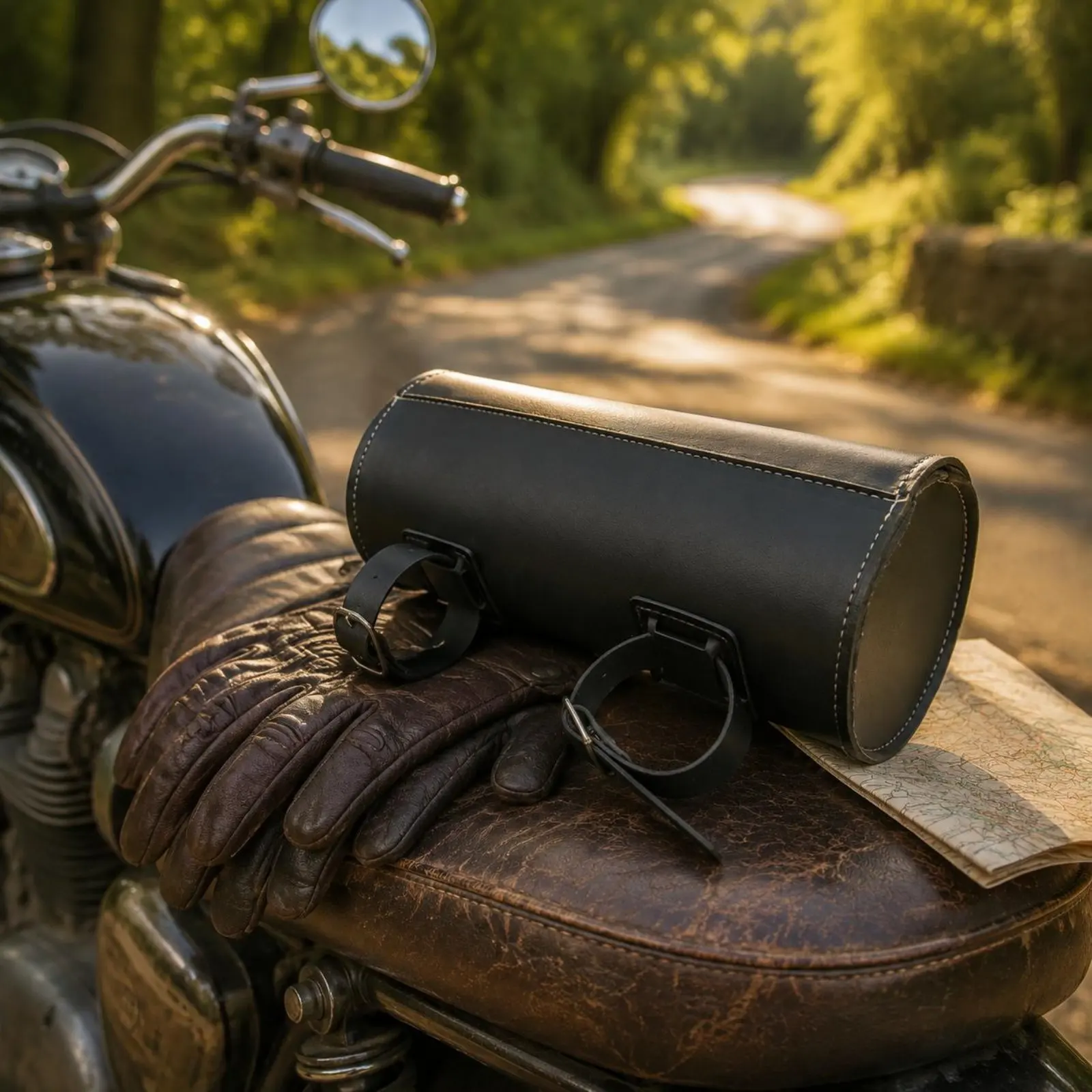 Vintage Leather Motorcycle Bag Wear-Resistant Vintage Leather Handlebar Bag Bike Accessory Easy to Mount Transport Gear
Vintage Leather Motorcycle Bag Wear-Resistant Vintage Leather Handlebar Bag Bike Accessory Easy to Mount Transport Gear
