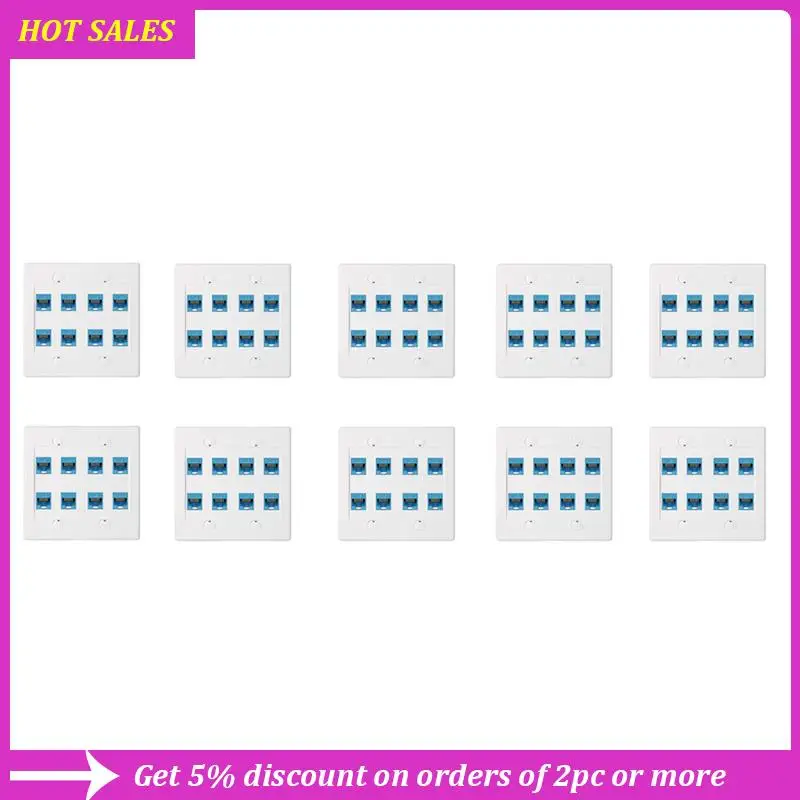 10X Ethernet Wall Plate 8 Port - Double Gang Cat6 RJ45 Keystone Jack Network Cable Faceplate Female To Female - Blue,Requisite
10X Ethernet Wall Plate 8 Port - Double Gang Cat6 RJ45 Keystone Jack Network Cable Faceplate Female To Female - Blue,Requisite