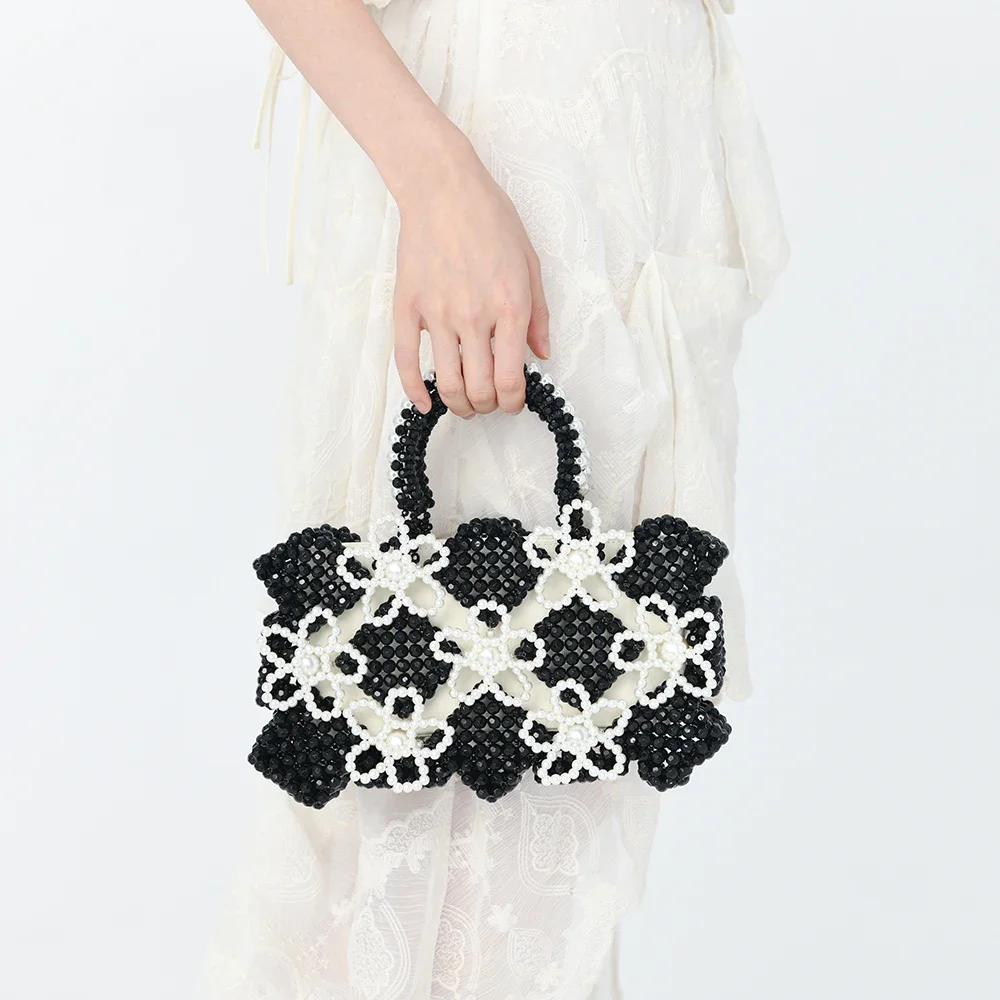 Black and White Diamond Stitched Beaded Flower Women's Bag Handmade Beaded Woven Handbag Fashion Ladies Luxury Designer Purses
Black and White Diamond Stitched Beaded Flower Women's Bag Handmade Beaded Woven Handbag Fashion Ladies Luxury Designer Purses