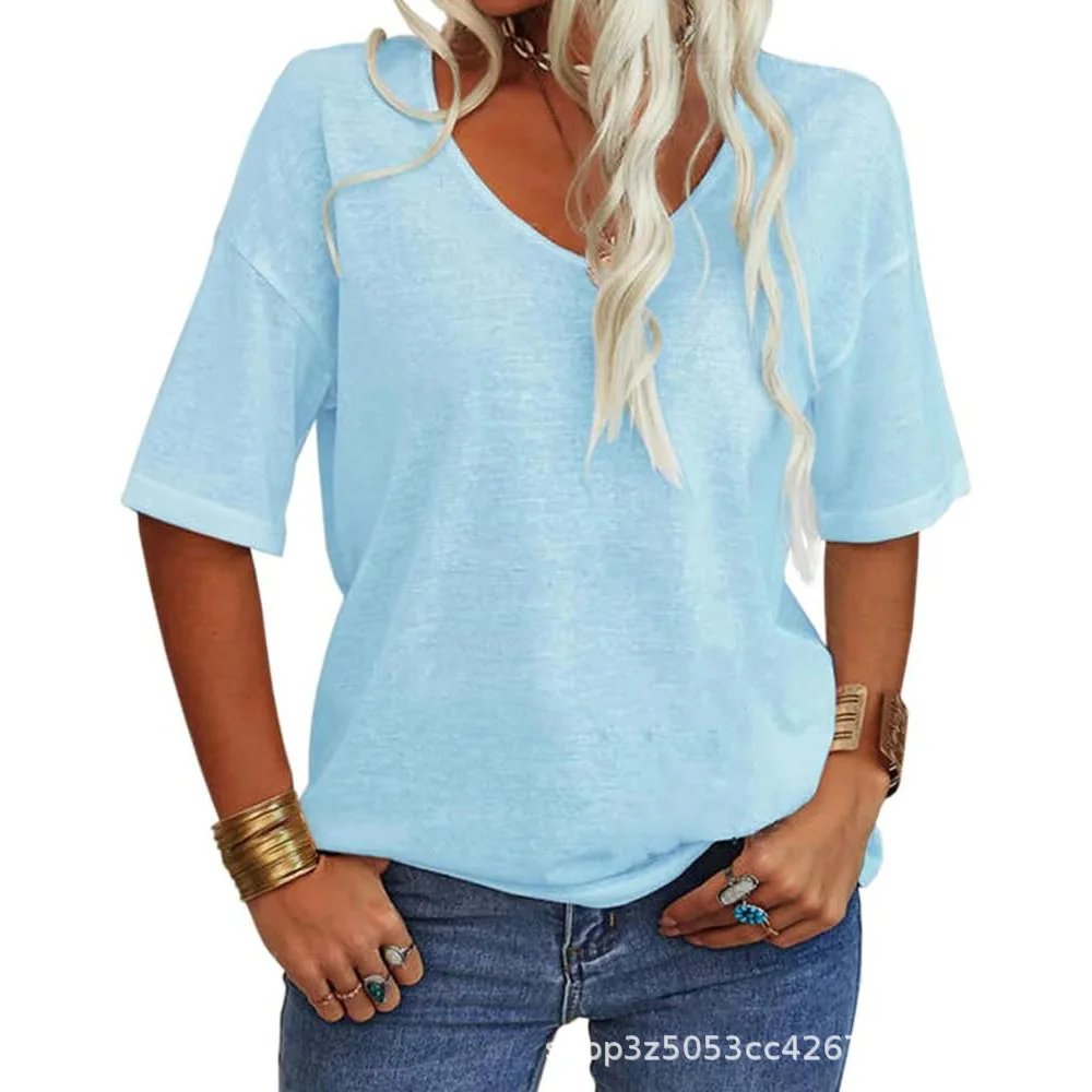 Cotton Black White Blue Brown Short Sleeve T Shirt Women Elegant Cotton Short T-shirt Female Office Women's Tee Shirt Summer
Cotton Black White Blue Brown Short Sleeve T Shirt Women Elegant Cotton Short T-shirt Female Office Women's Tee Shirt Summer