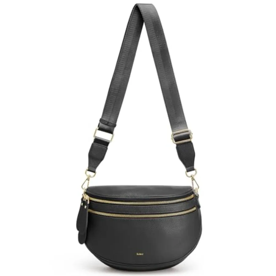 Crossbody Bag for Women: Genuine Leather Bum Bag in Black, Spacious Sling Purse with RFID Blocking Technology
Crossbody Bag for Women: Genuine Leather Bum Bag in Black, Spacious Sling Purse with RFID Blocking Technology