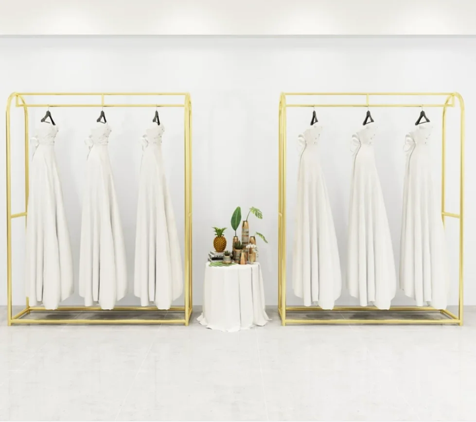 Wedding dress rack, high-end gold display rack, floor hanging clothes rack, wedding dress store, photography studio, cheongsam
Wedding dress rack, high-end gold display rack, floor hanging clothes rack, wedding dress store, photography studio, cheongsam