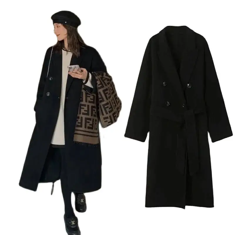 2022 Autumn Winter New Korean Style Woolen Coat Female Retro Double-Breasted Loose Medium-Length Woolen Outerwear Women Tops
2022 Autumn Winter New Korean Style Woolen Coat Female Retro Double-Breasted Loose Medium-Length Woolen Outerwear Women Tops