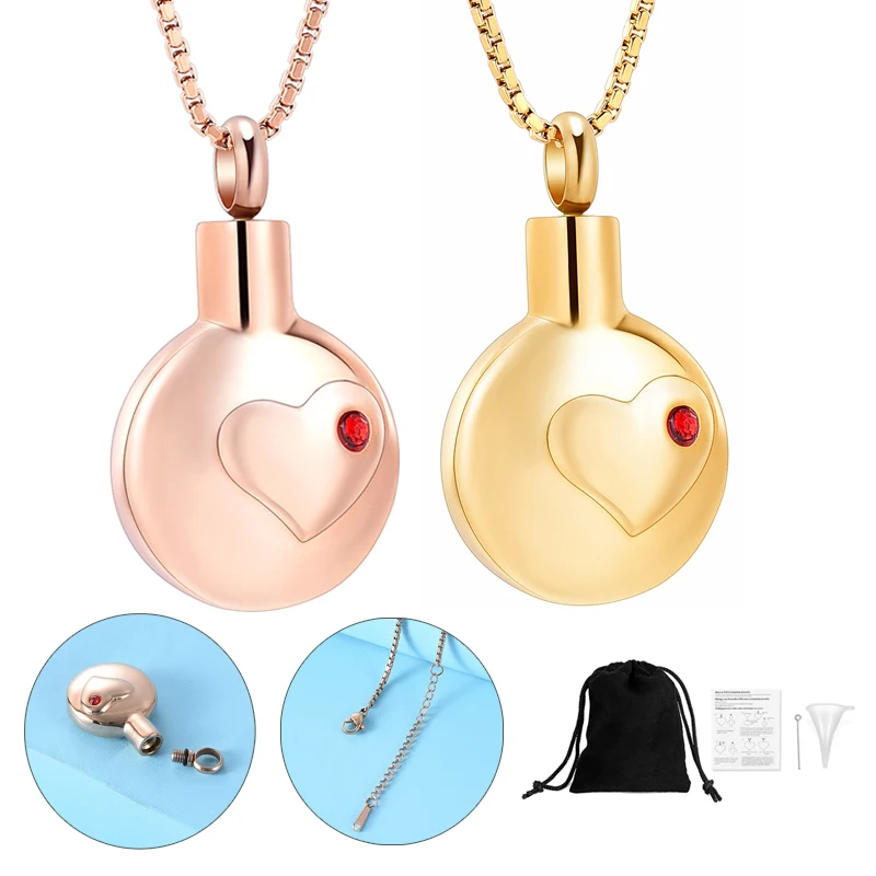 Circle Heart Urn Ashes Pendant Necklace For Human/Pet Ashes Holder Cremation Memorial Funeral Keepsake Jewelry
Circle Heart Urn Ashes Pendant Necklace For Human/Pet Ashes Holder Cremation Memorial Funeral Keepsake Jewelry
