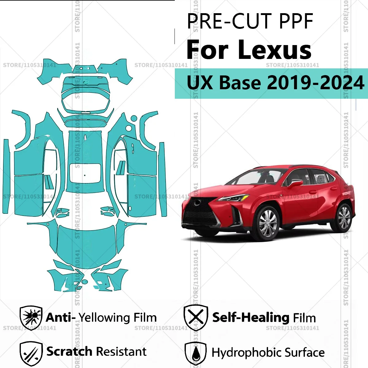 Для Lexus UX Base 2019-2024: Предварительно вырезанная прозрачная защитная пленка PPF для автомобиля, профессиональная автомобильная пленка PPF для полной оклейки кузова
Для Lexus UX Base 2019-2024: Предварительно вырезанная прозрачная защитная пленка PPF для автомобиля, профессиональная автомобильная пленка PPF для полной оклейки кузова