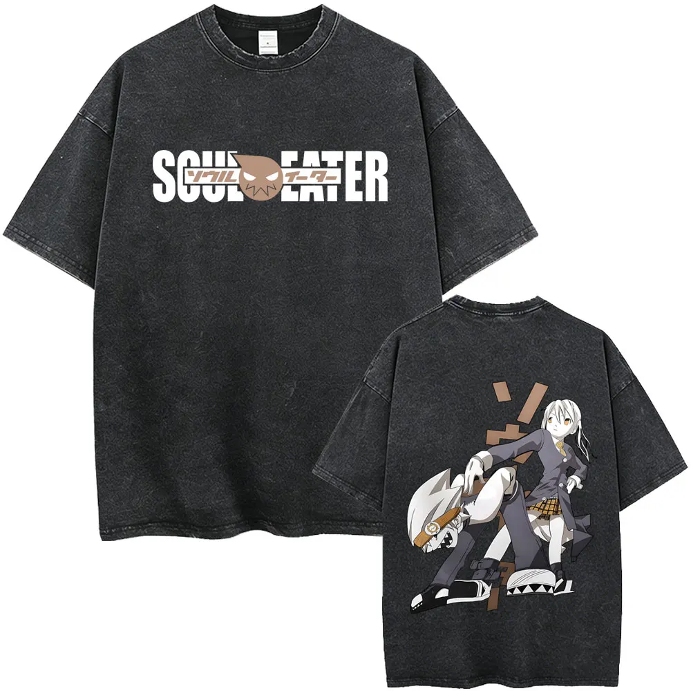 Washed Vintage Anime Soul Eater Soul Evans Maka Albarn Double Sided Print T-shirt Men's Women Manga Fashion Oversized T Shirts
Washed Vintage Anime Soul Eater Soul Evans Maka Albarn Double Sided Print T-shirt Men's Women Manga Fashion Oversized T Shirts