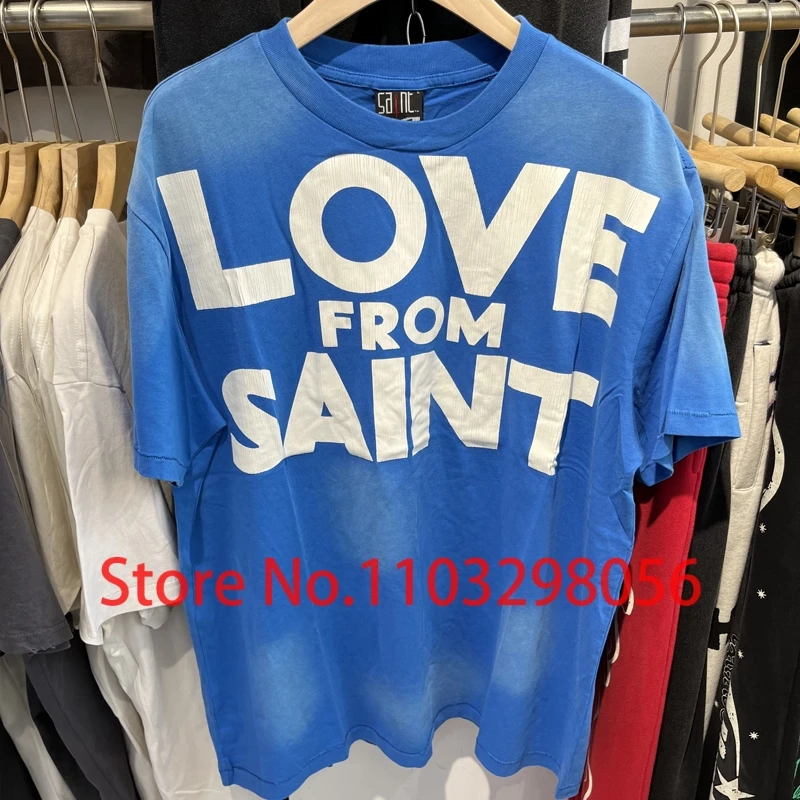 High Street Fashion Trendy Vintage Saint Michael Tops Letter Print Do Old Wash Blue O-neck SAINT T-shirts
High Street Fashion Trendy Vintage Saint Michael Tops Letter Print Do Old Wash Blue O-neck SAINT T-shirts