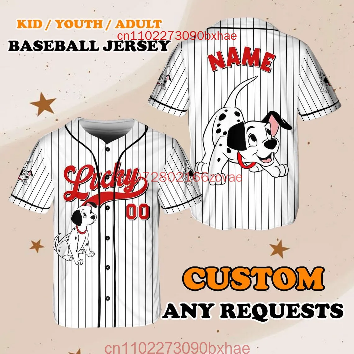 Custom 101 Dalmatians Baseball Jersey 3D Print 2025 New Disney Halloween Baseball Jersey Children's And Adult Sports T-shirts
Custom 101 Dalmatians Baseball Jersey 3D Print 2025 New Disney Halloween Baseball Jersey Children's And Adult Sports T-shirts