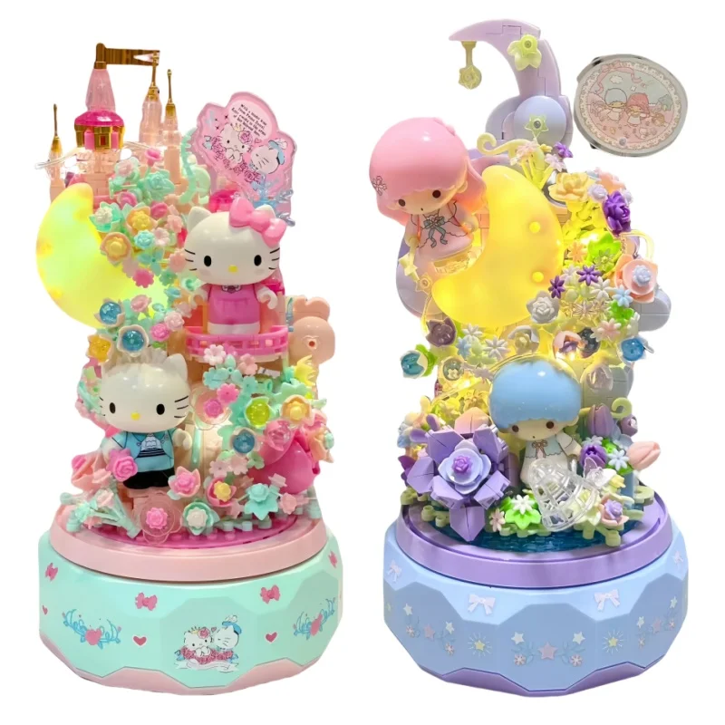 SEMBO Sanrio Kawaii Rotating Musical Box Hello Kitty Little Twin Stars Figure Assemble Model Building Blocks Toys Birthday Gifts
SEMBO Sanrio Kawaii Rotating Musical Box Hello Kitty Little Twin Stars Figure Assemble Model Building Blocks Toys Birthday Gifts
