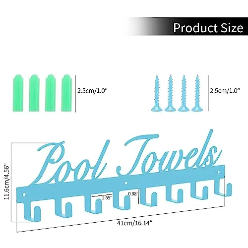 Blue Wall-Mounted 8-Hook Towel Organizer For Pool Bathroom Entryway – Heavy Duty Rack For Towels Robes Bags Coats
Blue Wall-Mounted 8-Hook Towel Organizer For Pool Bathroom Entryway – Heavy Duty Rack For Towels Robes Bags Coats
