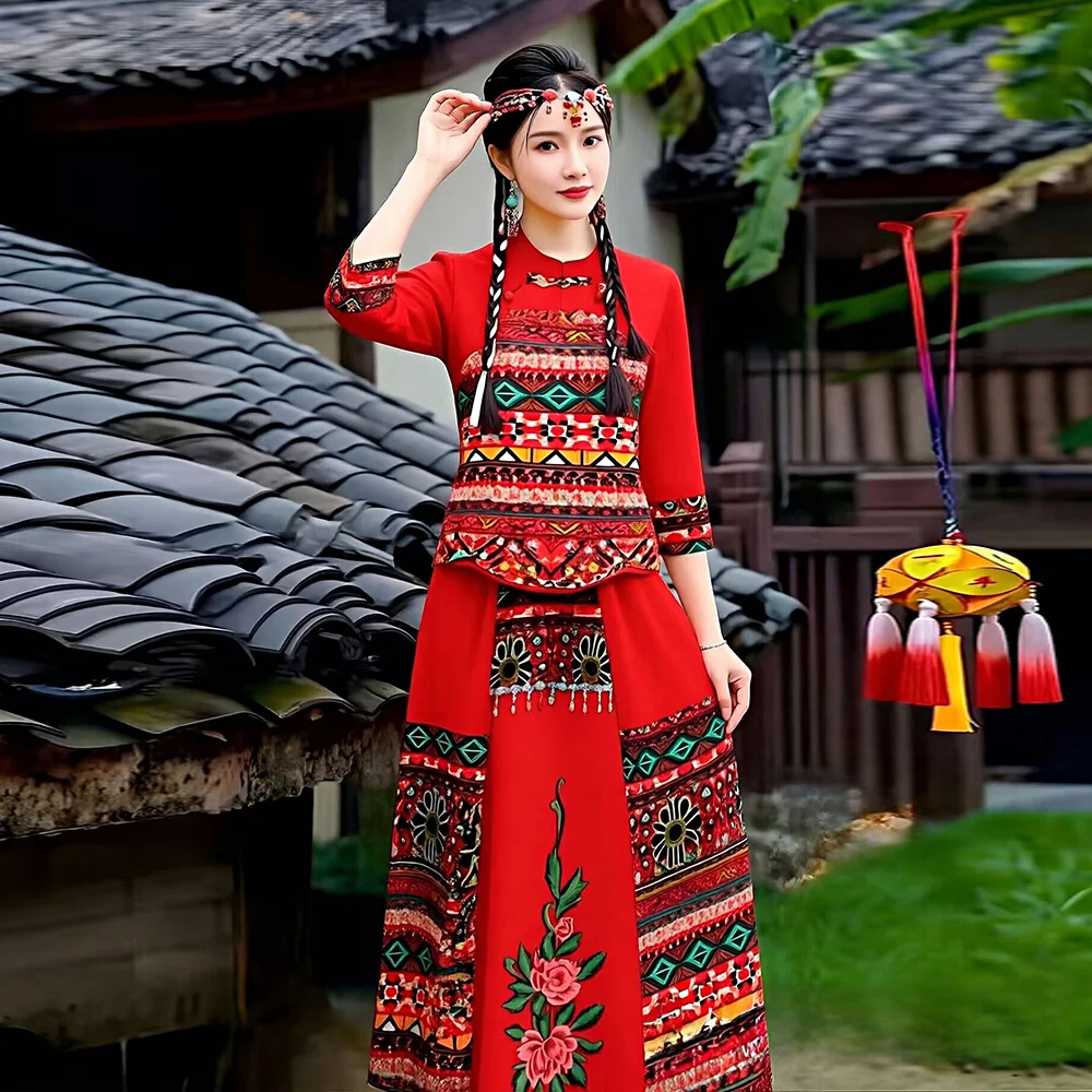 Eidora Ethnic Minority Costume Set for Girls Adult Ancient Style Travel Photography Spring Summer Fashion Traditional Clothing
Eidora Ethnic Minority Costume Set for Girls Adult Ancient Style Travel Photography Spring Summer Fashion Traditional Clothing