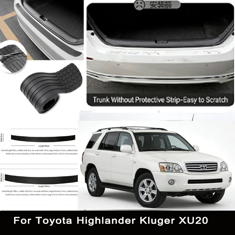 For Toyota Highlander Kluger Rear Trunk Guard Plate Sticker Car Rear Bumper Trim Anti-Kicked Scratch Protector Sticker Strip
For Toyota Highlander Kluger Rear Trunk Guard Plate Sticker Car Rear Bumper Trim Anti-Kicked Scratch Protector Sticker Strip