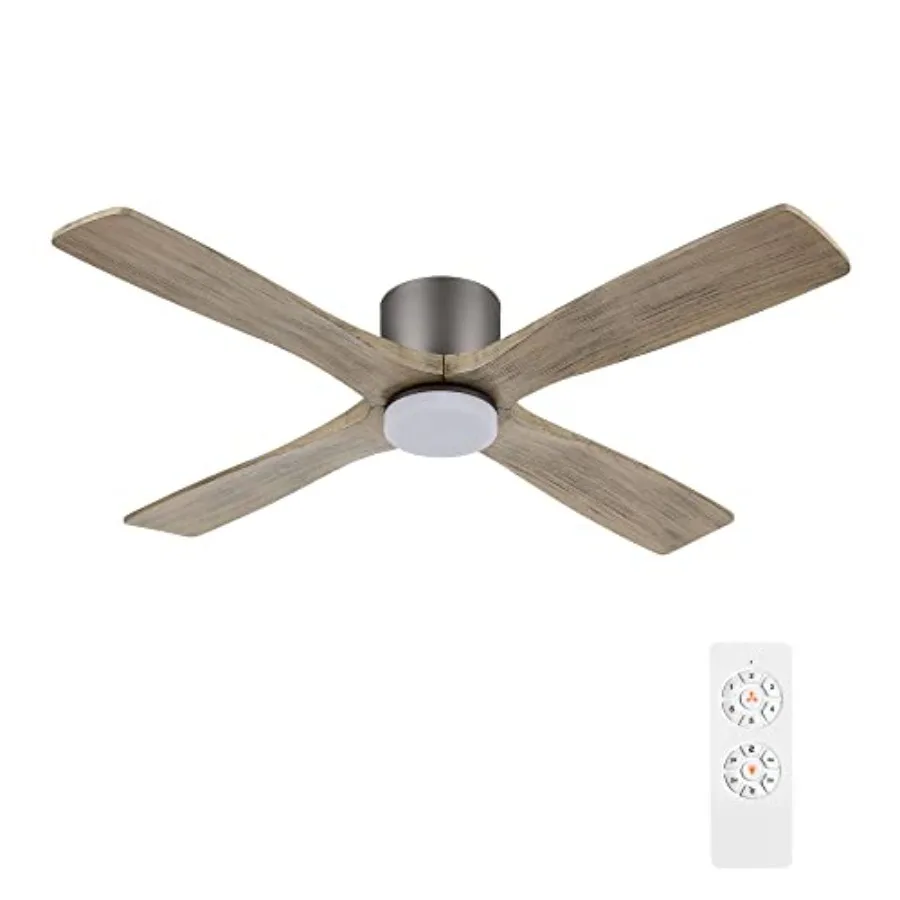 54 Inch Flush Mount DC Ceiling Fan with Lights and Remote, 4 Reversible Carved Wood Blades, 6-Speed Noiseless DC Motor, Hugger
54 Inch Flush Mount DC Ceiling Fan with Lights and Remote, 4 Reversible Carved Wood Blades, 6-Speed Noiseless DC Motor, Hugger