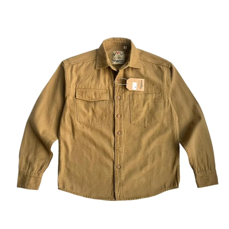 100% cotton spring and autumn coarse canvas washed overalls shirt coat men's long sleeve solid color lapel casual shirt
100% cotton spring and autumn coarse canvas washed overalls shirt coat men's long sleeve solid color lapel casual shirt