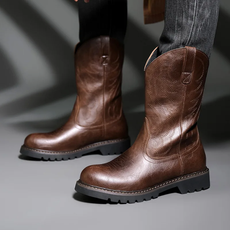 Men's High Tooling Boots European and American Style Western Cowboy Boots Trendy Locomotive Riding Horse Riding Men's Boots
Men's High Tooling Boots European and American Style Western Cowboy Boots Trendy Locomotive Riding Horse Riding Men's Boots