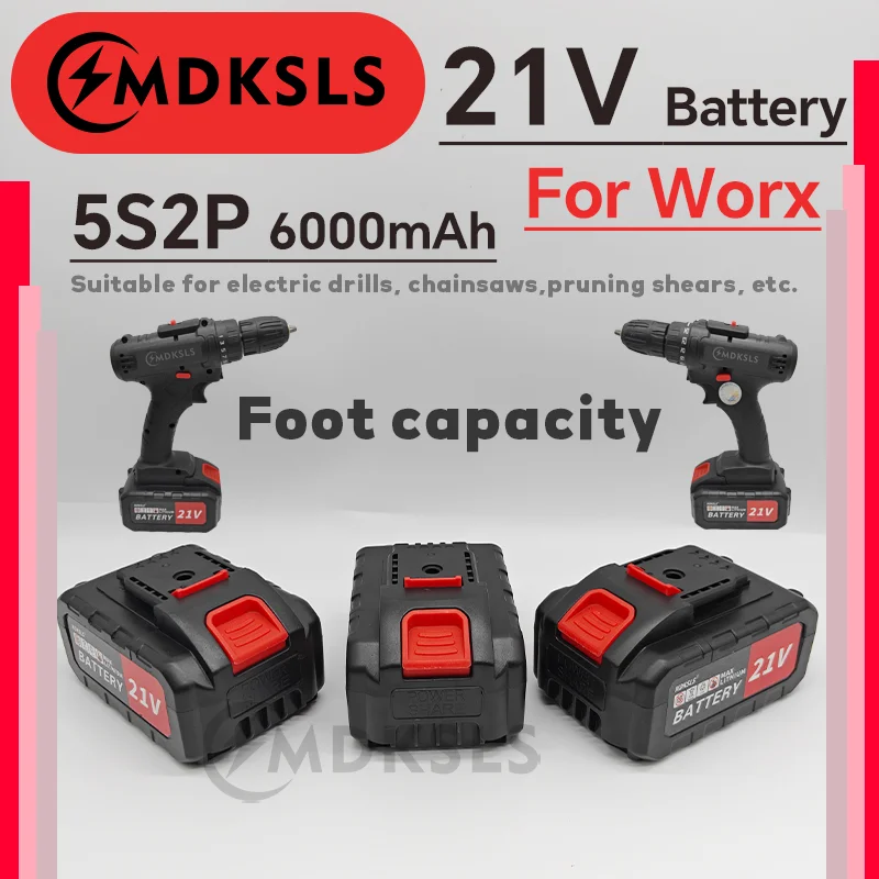 2026 New 21V 6.0Ah For Worx Battery Rechargeable Battery, 18650 High Power Lithium Battery, Electric Screwdriver, Drill Battery
2026 New 21V 6.0Ah For Worx Battery Rechargeable Battery, 18650 High Power Lithium Battery, Electric Screwdriver, Drill Battery