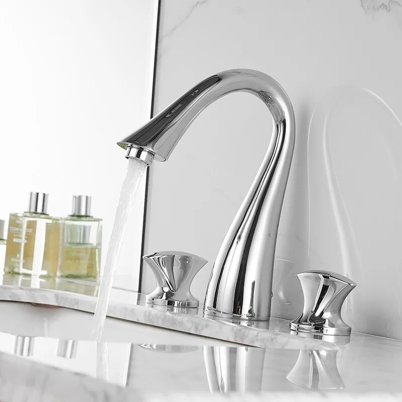 Brass Chrome Plated Basin Faucet Bathroom Sink Faucet 3 Hole Double Handle Hot Cold Water Tap European Basin Faucet 3PCS Set
Brass Chrome Plated Basin Faucet Bathroom Sink Faucet 3 Hole Double Handle Hot Cold Water Tap European Basin Faucet 3PCS Set