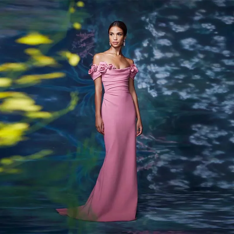 Customized Sexy Off The Shoulder Flowers Pleated Evening Dresses Mermaid Backless Party Dresses Long vestidos de gala New
Customized Sexy Off The Shoulder Flowers Pleated Evening Dresses Mermaid Backless Party Dresses Long vestidos de gala New