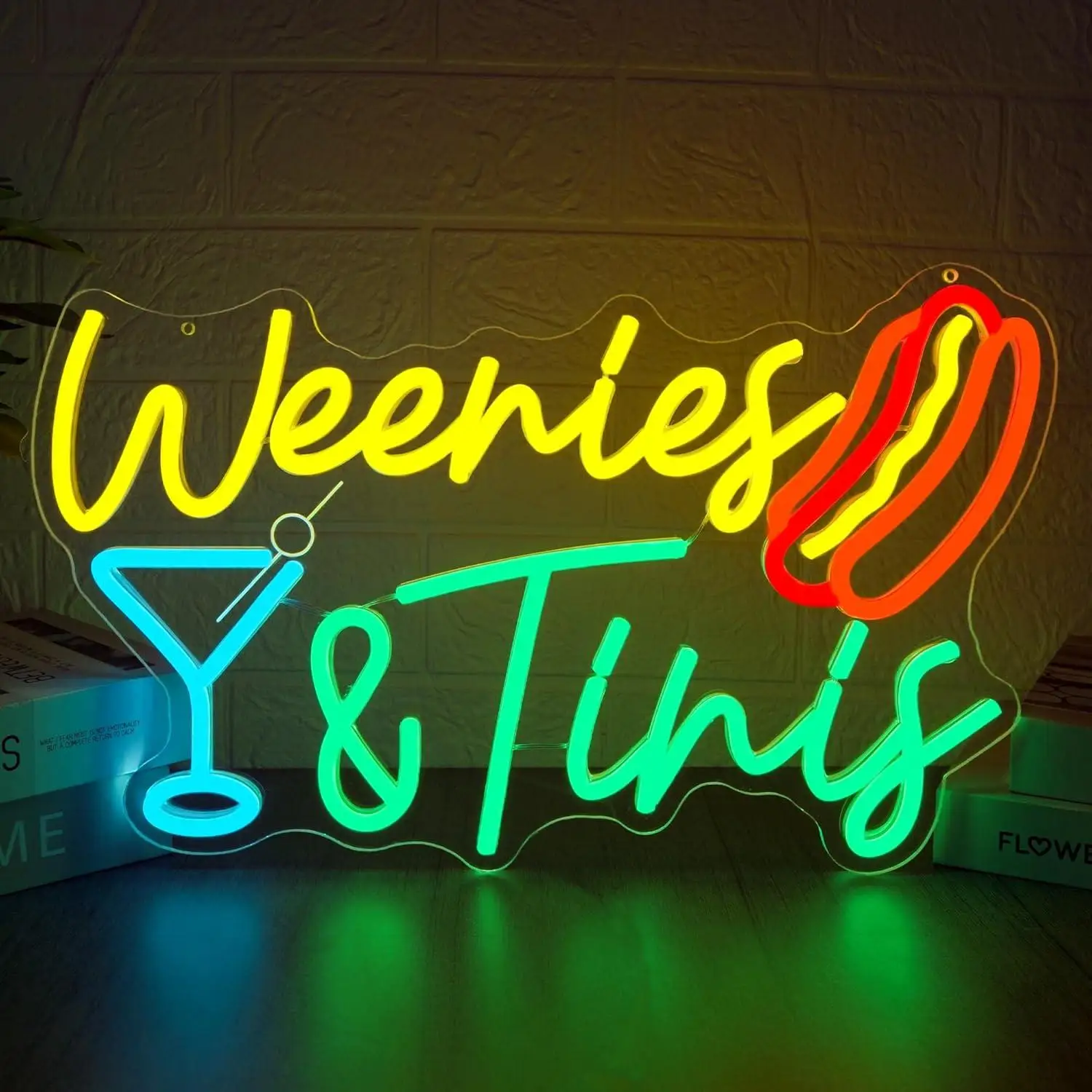 Неоновая вывеска Weenies Tinis с USB-подсветкой и регулировкой яркости для декора стен, бара, кухни, дня рождения, вечеринки, в стиле хот-догов и мартини, тематический арт-декор, подарки
Неоновая вывеска Weenies Tinis с USB-подсветкой и регулировкой яркости для декора стен, бара, кухни, дня рождения, вечеринки, в стиле хот-догов и мартини, тематический арт-декор, подарки