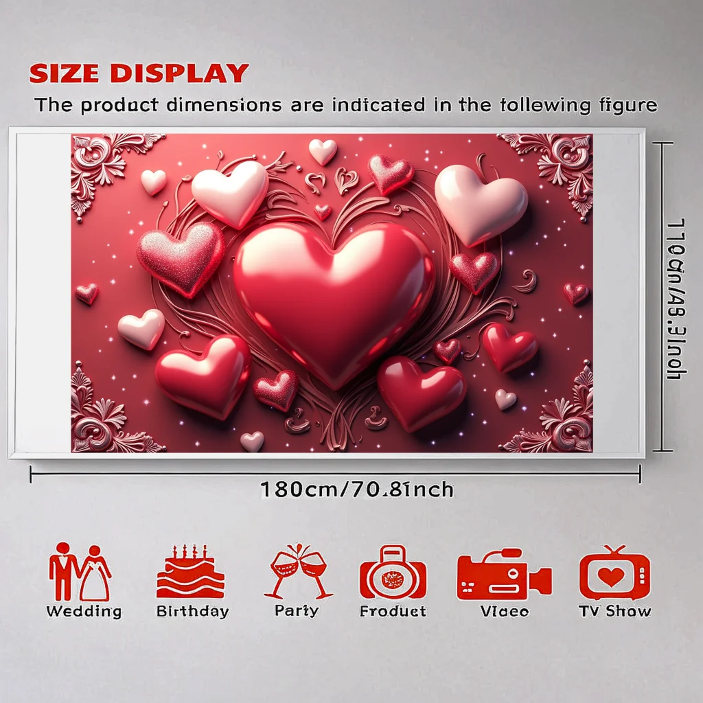Hearts Wall banners Versatile Anniversary Decoration Stage decor Beautiful Photography display for Valentine's Day
Hearts Wall banners Versatile Anniversary Decoration Stage decor Beautiful Photography display for Valentine's Day