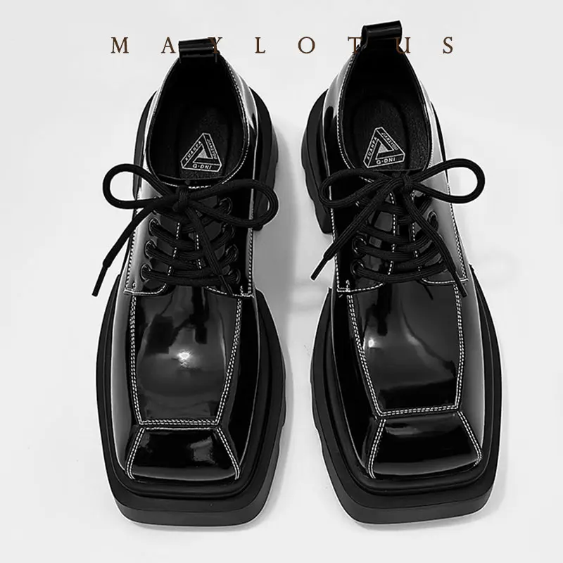 2025 Japan Karajuku Korean Style Fashion Glossy Streetwear Thick Platform Casual Black Leather Shoes Lace Up Sneakers Shoes
2025 Japan Karajuku Korean Style Fashion Glossy Streetwear Thick Platform Casual Black Leather Shoes Lace Up Sneakers Shoes