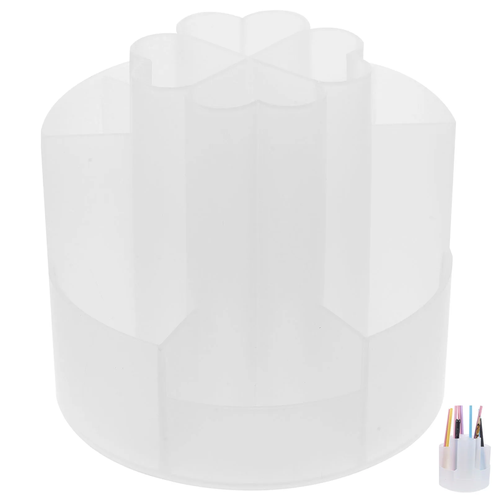 Rotating Pen Holder Half Transparent 4-Compartment Desk Organizer Pencil Container Makeup Brush Cup Stationery Storage
Rotating Pen Holder Half Transparent 4-Compartment Desk Organizer Pencil Container Makeup Brush Cup Stationery Storage