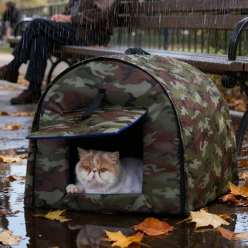 All-Weather Outdoor Cat & Dog House - Heavy-Duty Oxford Fabric Pet Shelter,Camouflage Design,Spacious Interior & Entrance Tunnel
All-Weather Outdoor Cat & Dog House - Heavy-Duty Oxford Fabric Pet Shelter,Camouflage Design,Spacious Interior & Entrance Tunnel