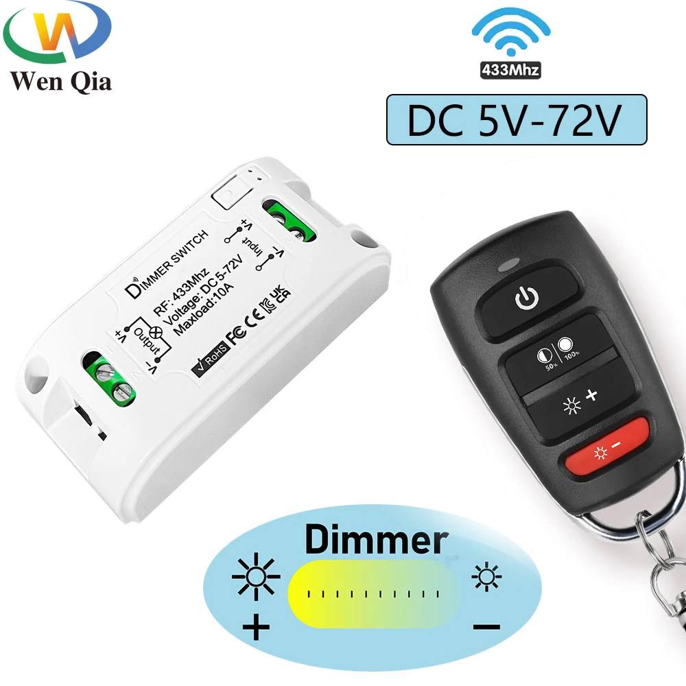 433 Rf Mhz Wireless Remote Control Dimmer Light Switch Dc 5v 12v 24v 72v Mini Relay Receiver Dimmable Module Led Light Lamp
433 Rf Mhz Wireless Remote Control Dimmer Light Switch Dc 5v 12v 24v 72v Mini Relay Receiver Dimmable Module Led Light Lamp