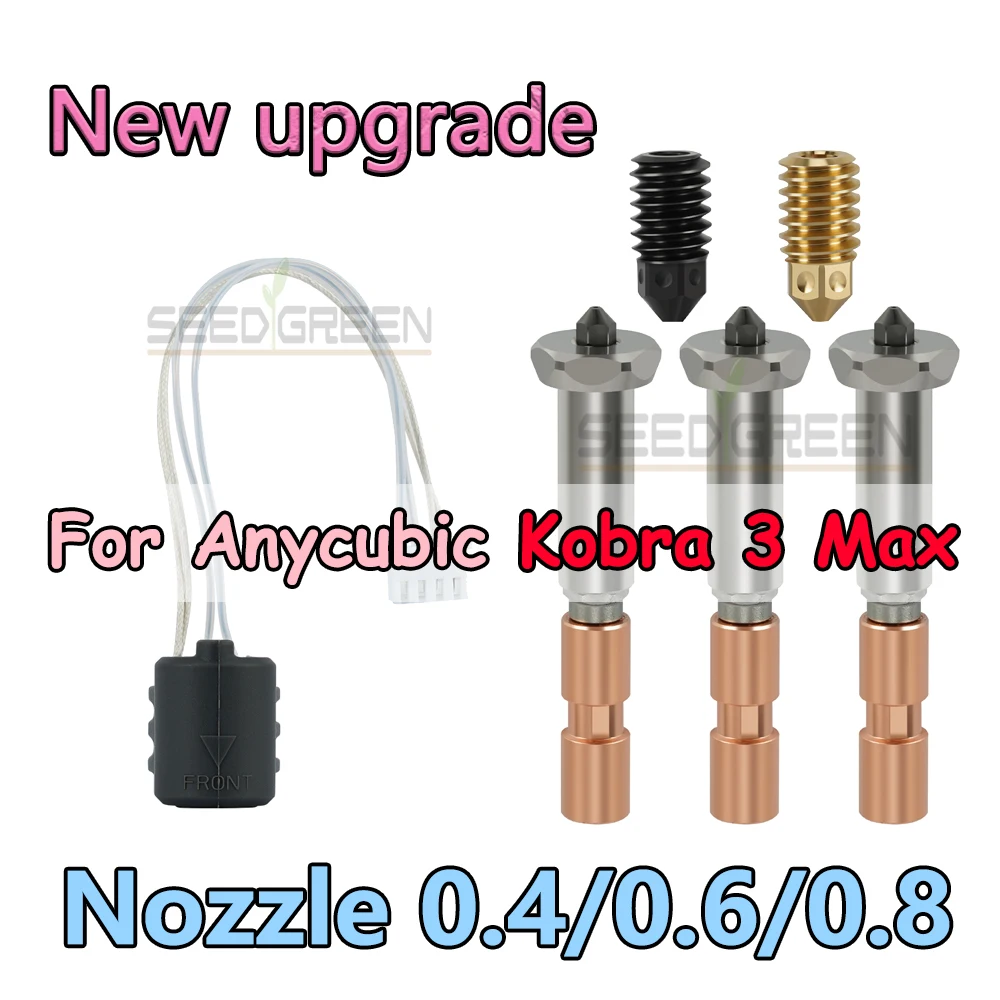 Сменная насадка для Anycubic Kobra 3 Max, сопло Hotend Kobra 3 Max, комбинированная насадка для горла, 0,4 мм, 0,6 мм, 0,8 мм, сменные насадки
Сменная насадка для Anycubic Kobra 3 Max, сопло Hotend Kobra 3 Max, комбинированная насадка для горла, 0,4 мм, 0,6 мм, 0,8 мм, сменные насадки