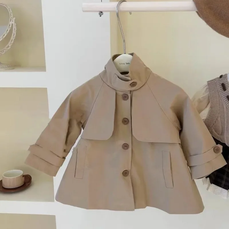 Girls Coat 2025 Spring and Autumn New Children Clothes Girls Baby Temperament Windbreaker Solid High Collar Long Coat
Girls Coat 2025 Spring and Autumn New Children Clothes Girls Baby Temperament Windbreaker Solid High Collar Long Coat