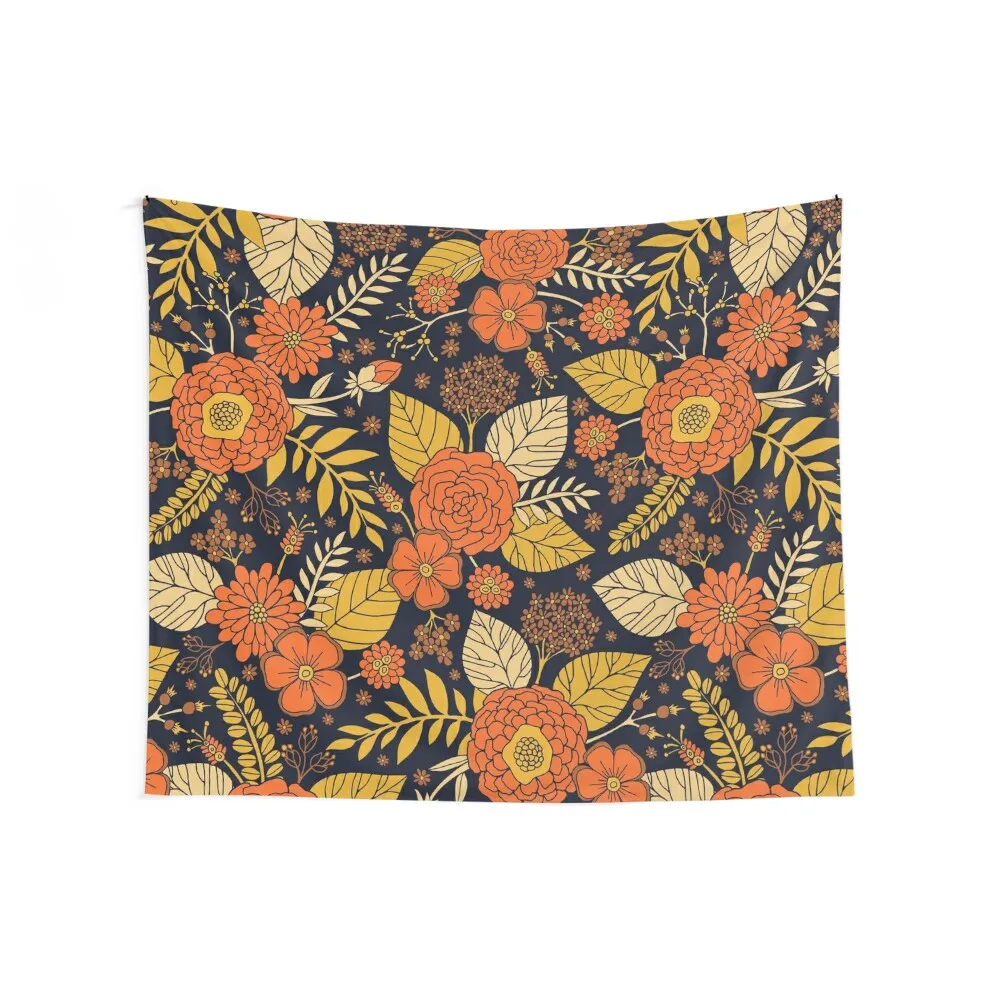 Retro Orange, Yellow, Brown, & Navy Floral Pattern Tapestry On The Wall Tapete For The Wall Cute Room Decor Tapestry
Retro Orange, Yellow, Brown, & Navy Floral Pattern Tapestry On The Wall Tapete For The Wall Cute Room Decor Tapestry